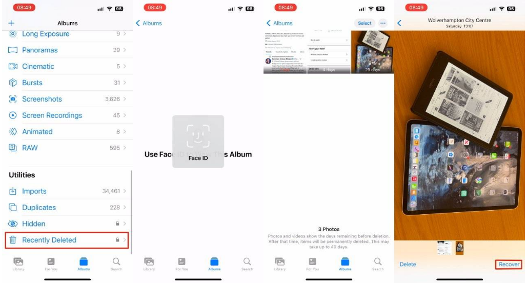 南海苹果14维修分享 iPhone14 上恢复已删除的照片 